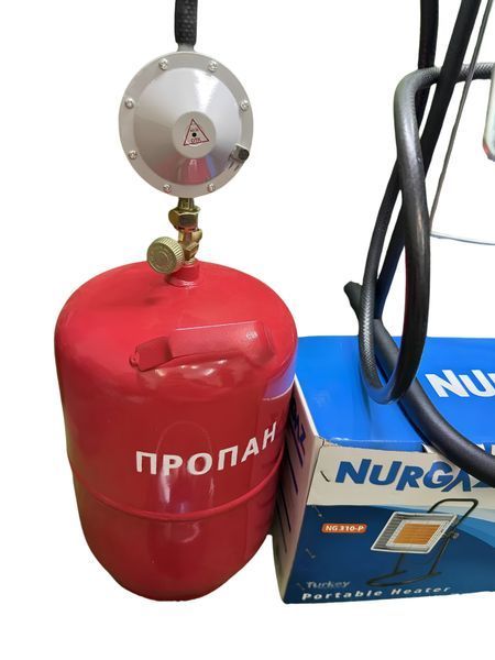 Газовий інфрачервоний обігрівач 3.5 кВт із газовим балон 12 л комплект для обігріву до 30 м&sup2; редуктор шланг пальник 09173123-18 фото