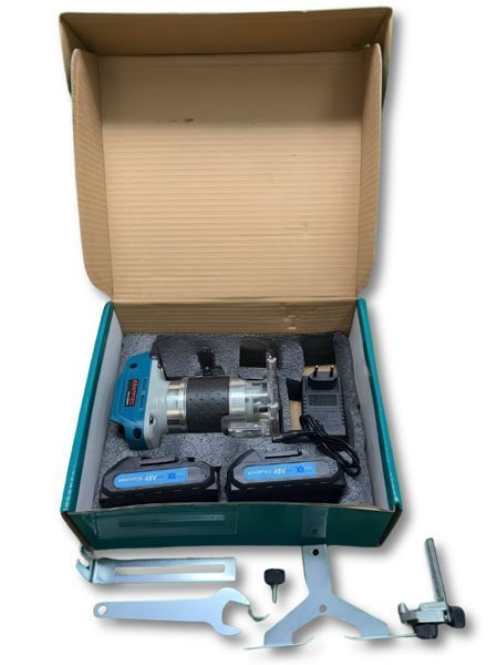 Фрезер Krafftec Germany 48v ручний кромковий до 30 мм Фрезер для кромки безщітковий Фрезер для дерева з набором фрез 3063962377 фото