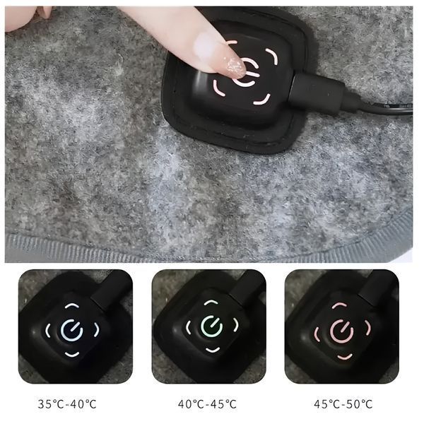 Електропростирадло 160&times;80 см USB з підігрівом від Power Bank 3 режими 35&ndash;60&deg;C 5 зон нагрівання односпальне термопростирадло 81543529-91 фото