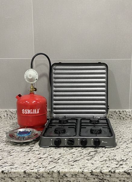 Газова плита 4 комфорки з балоном 8л для дому та дачі переносна газова кухонна плита 3119842539 фото