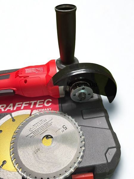 Акумуляторна болгарка Krafftec Germany 48V 8Ah з 4 дисками УШМ 125 безщіткова з регулюванням обертів шліфмашина бездротова в кейсі 3129812829 фото