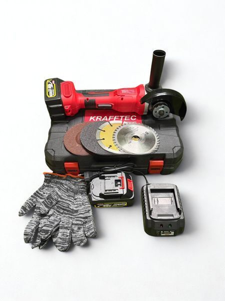 Акумуляторна болгарка Krafftec Germany 48V 8Ah з 4 дисками УШМ 125 безщіткова з регулюванням обертів шліфмашина бездротова в кейсі 3129812829 фото