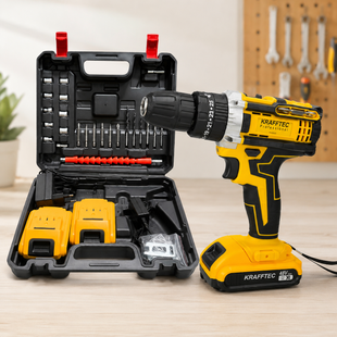 Професійний шуруповерт Krafftec 48v 95Hm з інструментами акумуляторний ударний шуруповерт безщітковий з 2 акб 3156605603 фото