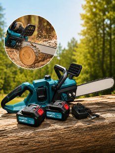Акумуляторна пила Krafftec Germany 52V 2500Вт 40 см безщіткова з авто мастилом ланцюгова пила для обрізки дерев 2 АКБ 3099278991 фото