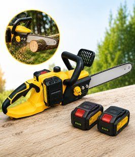Пила акумуляторна Krafftec Germany 52V 2500Вт шина 40 см з авто мастилом електропила для обрізки гілок та дерев 2 АКБ 3099278992 фото